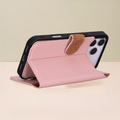 Leather iPhone 17 Pro Wallet Case – Pink - Austin