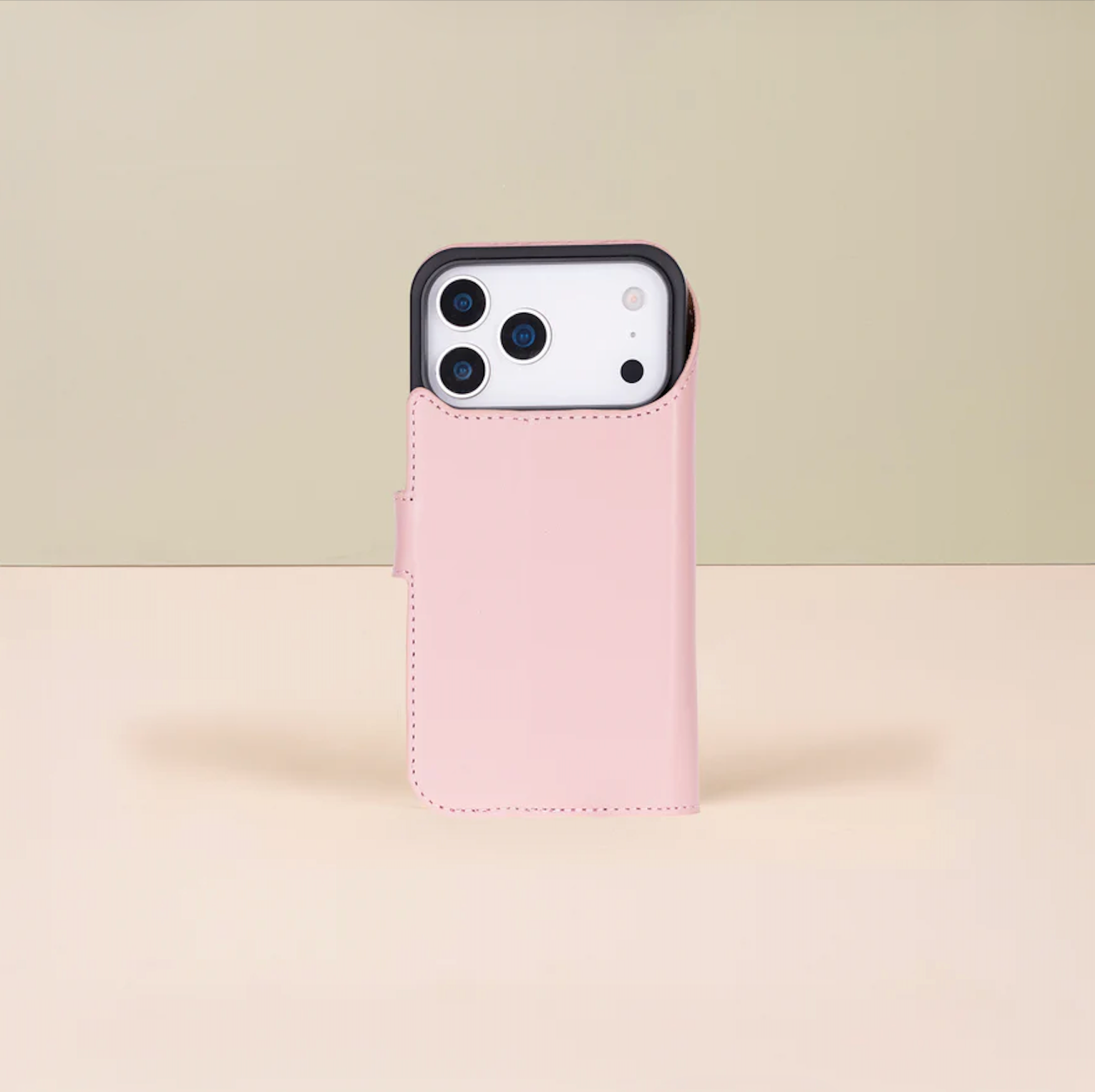 Leather iPhone 17 Pro Wallet Case – Pink - Austin